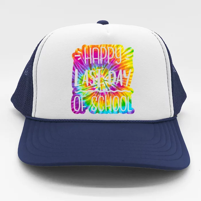 Happy Last Day Of School Rainbow Dye Trucker Hat