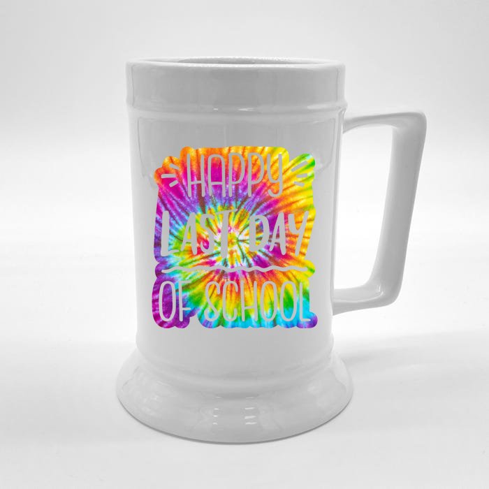 Happy Last Day Of School Rainbow Dye Front & Back Beer Stein