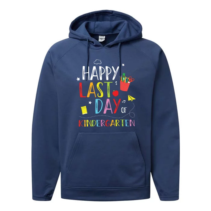 Happy Last Day Of Kindergarten Hello Summer Graduation Gift Performance Fleece Hoodie