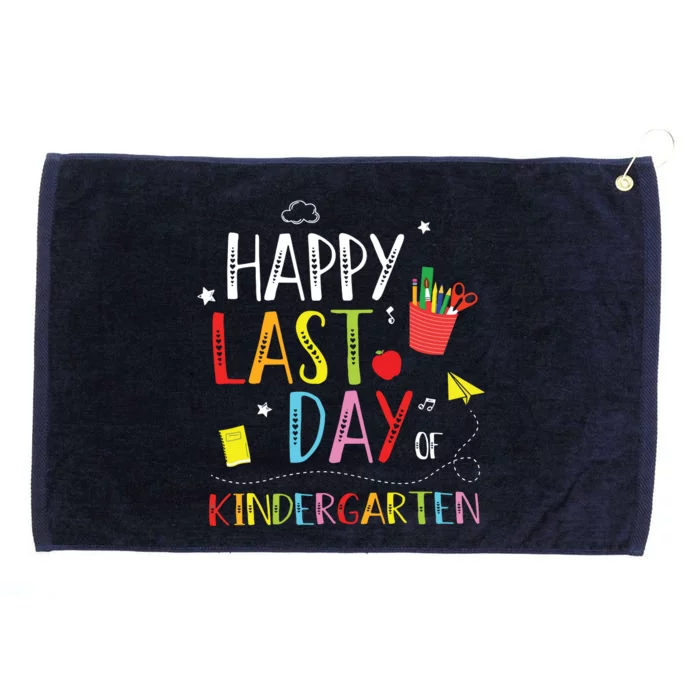 Happy Last Day Of Kindergarten Hello Summer Graduation Gift Grommeted Golf Towel