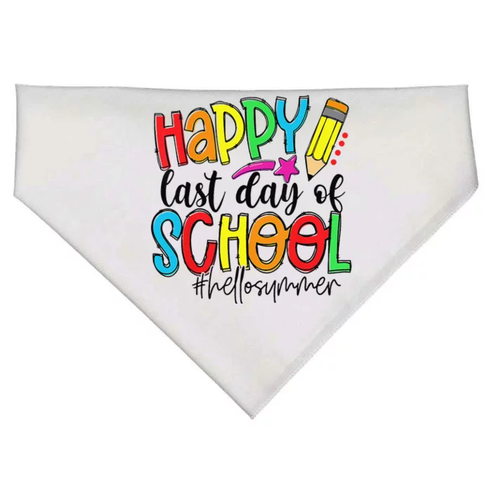 Happy Last Day Of School Teacher Student Graduation Gifts USA-Made Doggie Bandana