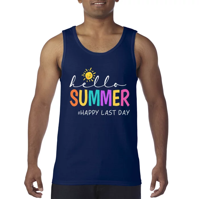 Happy Last Day Of School Teacher Student Hello Summer Gifts Tank Top