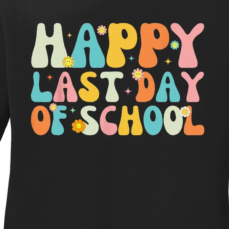 Happy Last day of School Teacher Student Graduation Ladies Long Sleeve Shirt