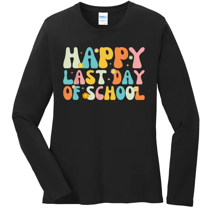 Happy Last day of School Teacher Student Graduation Ladies Long Sleeve Shirt