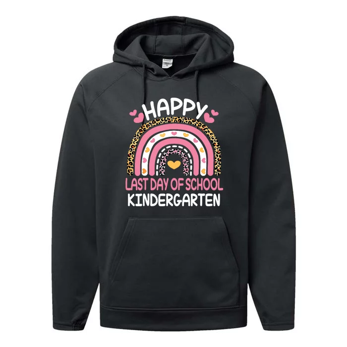 Happy Last Day Of Kindergarten Teacher Student Graduation Performance Fleece Hoodie