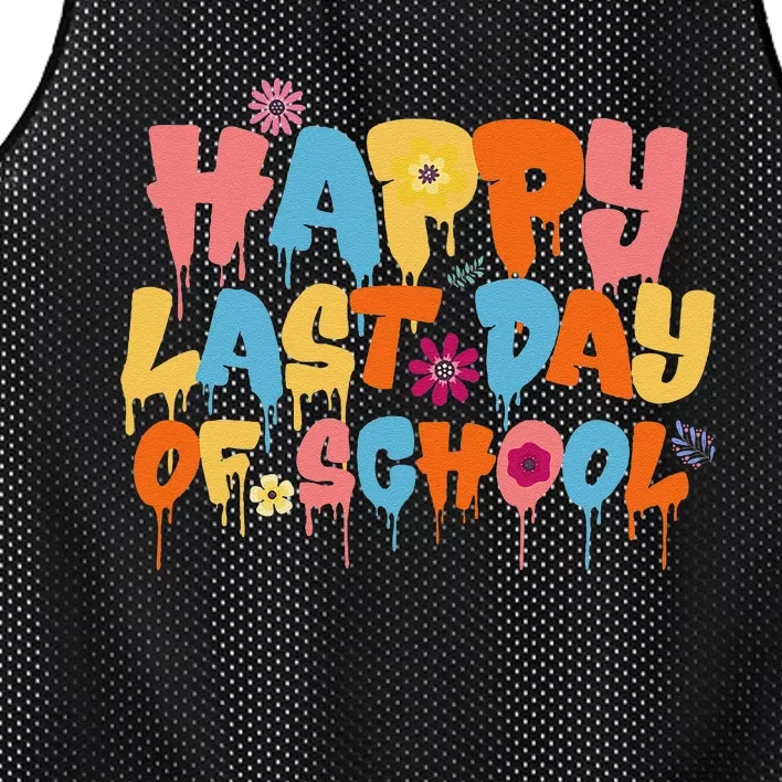 Happy Last Day of School Teacher Student Graduation Mesh Reversible Basketball Jersey Tank