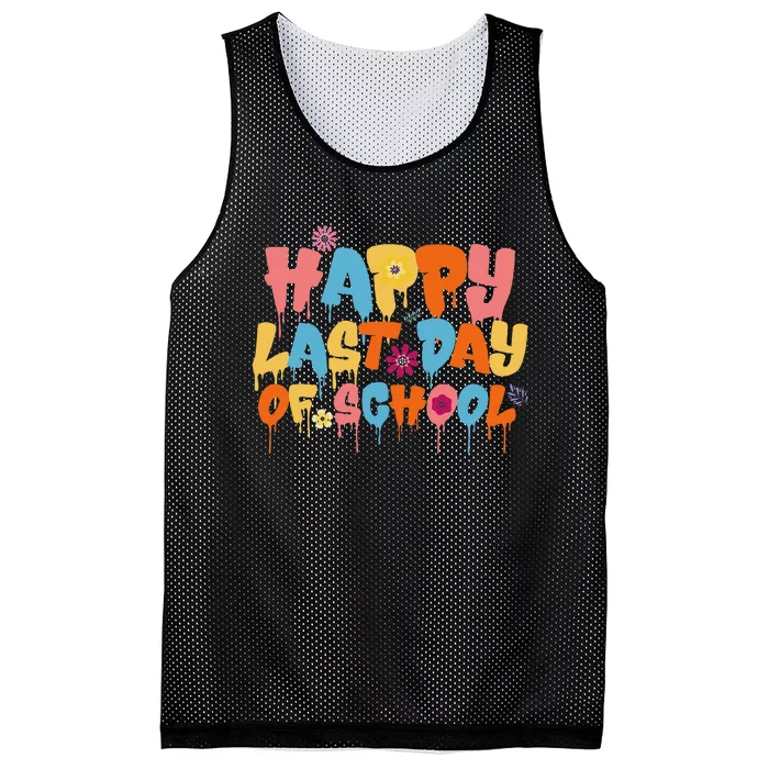 Happy Last Day of School Teacher Student Graduation Mesh Reversible Basketball Jersey Tank