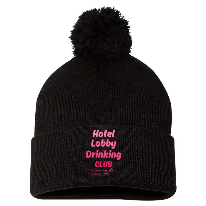 Hotel Lobby Drinking Club Traveling Tournament Pom Pom 12in Knit Beanie