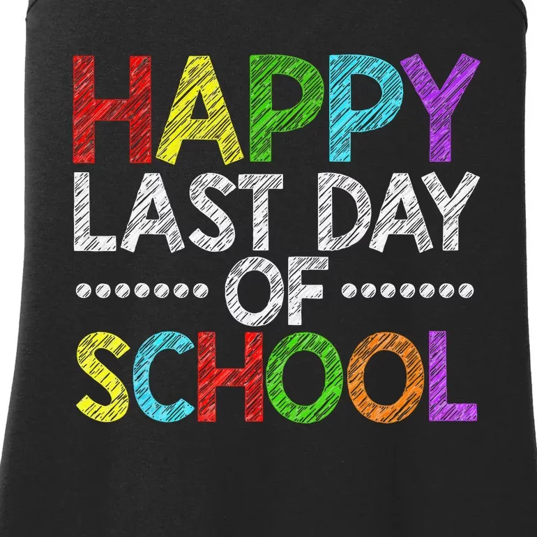 Happy Last Day Of School Funny Teacher And Student Summer Ladies Essential Tank