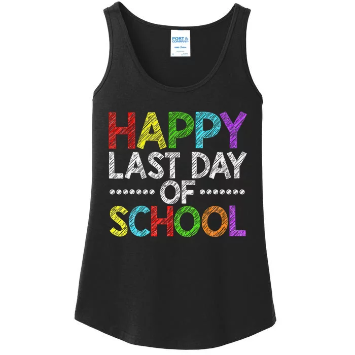 Happy Last Day Of School Funny Teacher And Student Summer Ladies Essential Tank