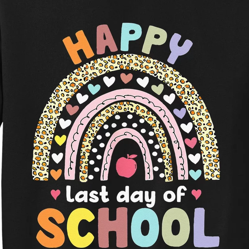 Happy Last Day Of School Rainbow Leopard Teacher Student Sweatshirt