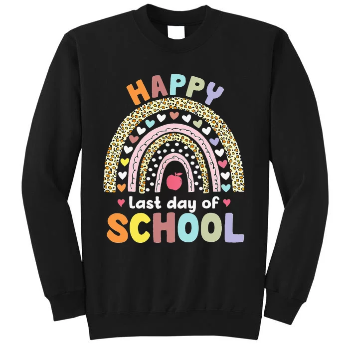 Happy Last Day Of School Rainbow Leopard Teacher Student Sweatshirt