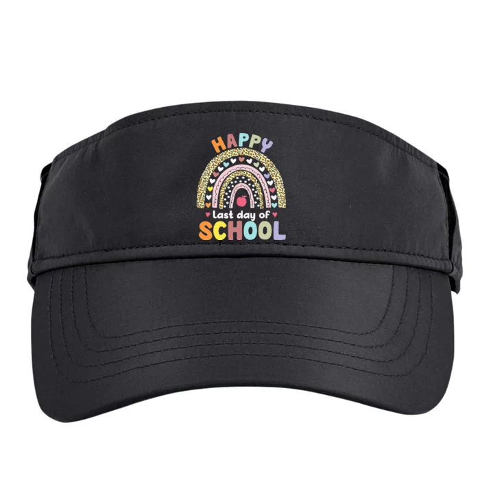 Happy Last Day Of School Rainbow Leopard Teacher Student Adult Drive Performance Visor