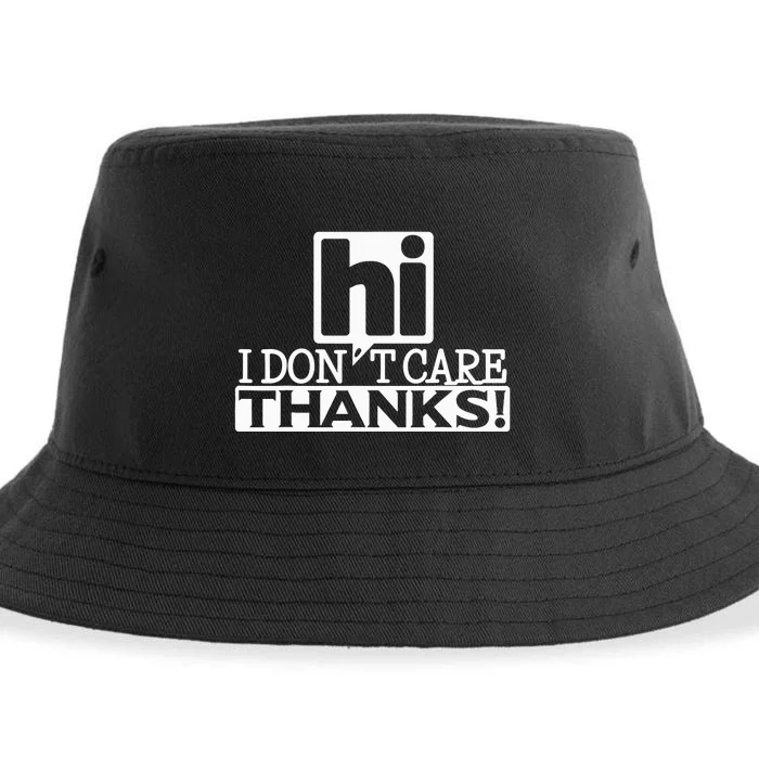 Hi L Don't Care Thanks Funny Humor Sustainable Bucket Hat