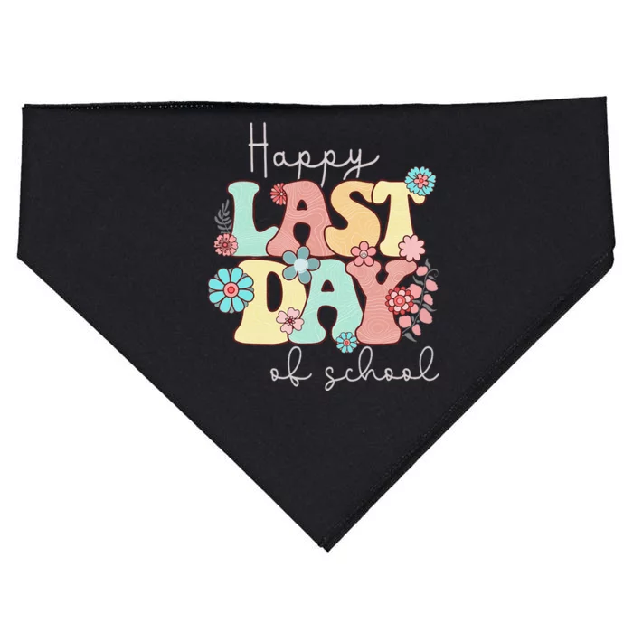 Happy Last Day of School Teacher Student Graduation USA-Made Doggie Bandana