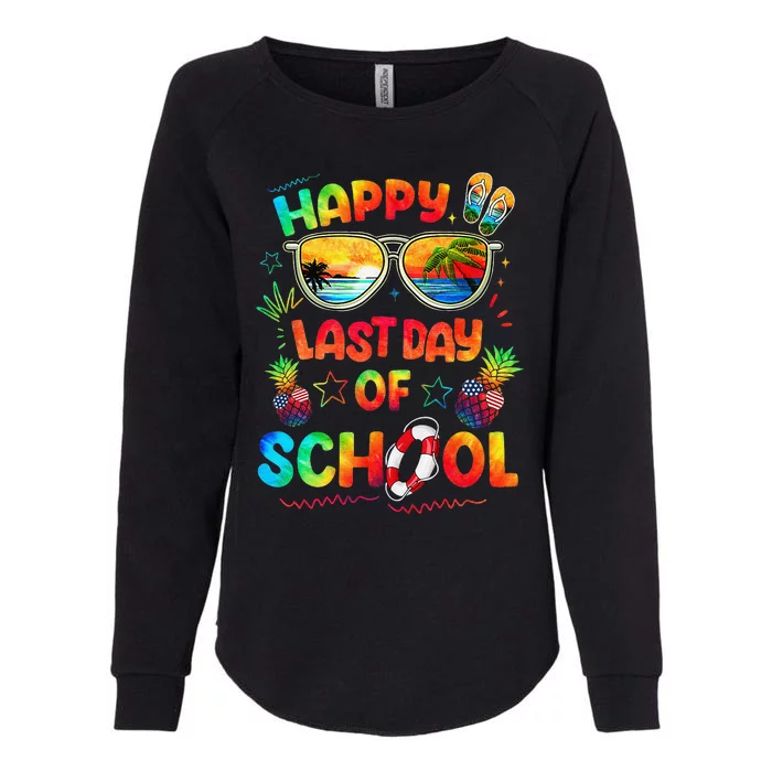 Happy Last Day Of School Teachers End Of Year Students Gift Womens California Wash Sweatshirt