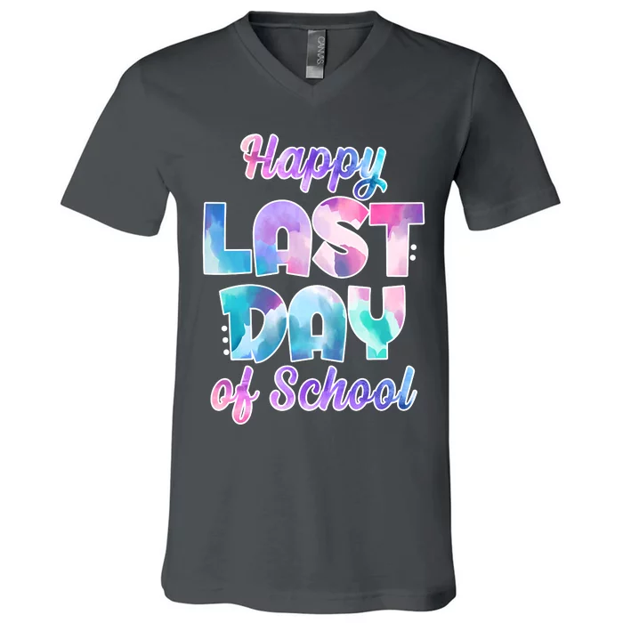 Happy Last Day Of School Colorful V-Neck T-Shirt