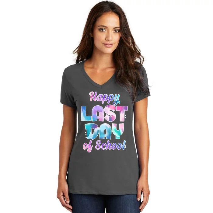 Happy Last Day Of School Colorful Women's V-Neck T-Shirt