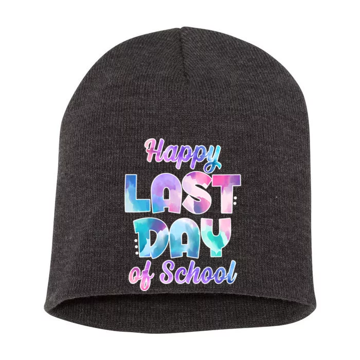 Happy Last Day Of School Colorful Short Acrylic Beanie