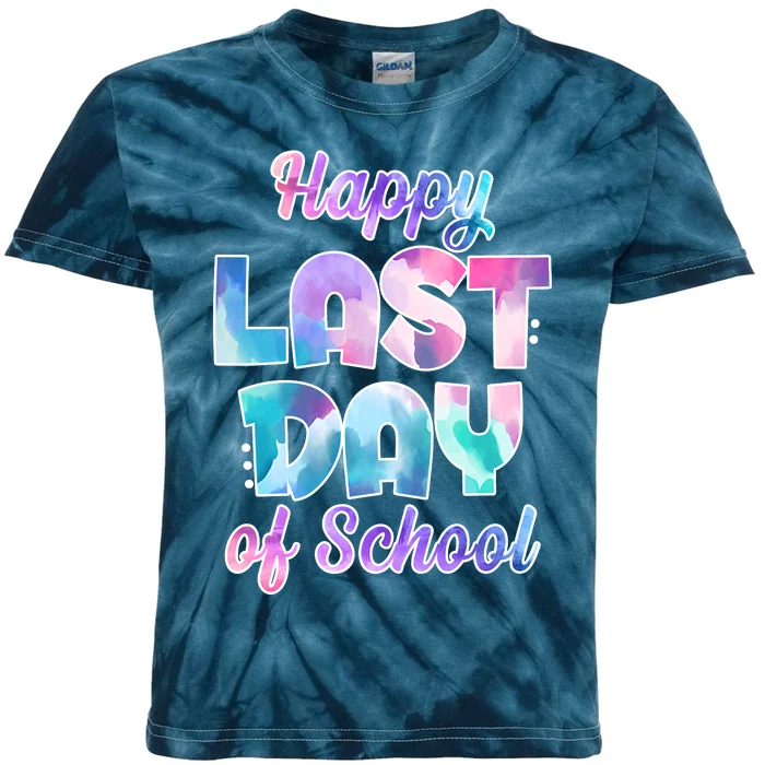 Happy Last Day Of School Colorful Kids Tie-Dye T-Shirt