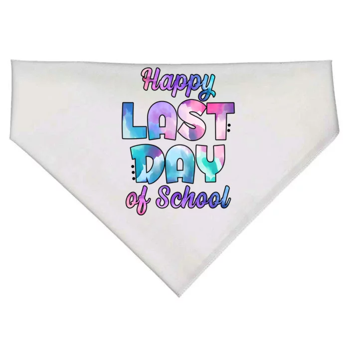 Happy Last Day Of School Colorful USA-Made Doggie Bandana