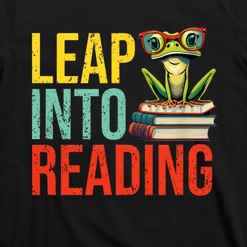 Happy Leap Day Teacher Leap Into Reading Leap Day 2024 T-Shirt