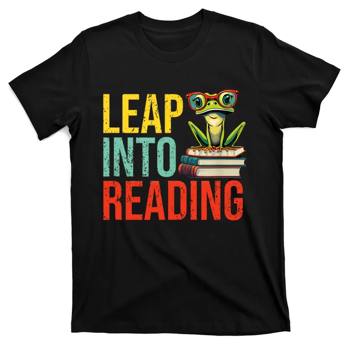 Happy Leap Day Teacher Leap Into Reading Leap Day 2024 T-Shirt