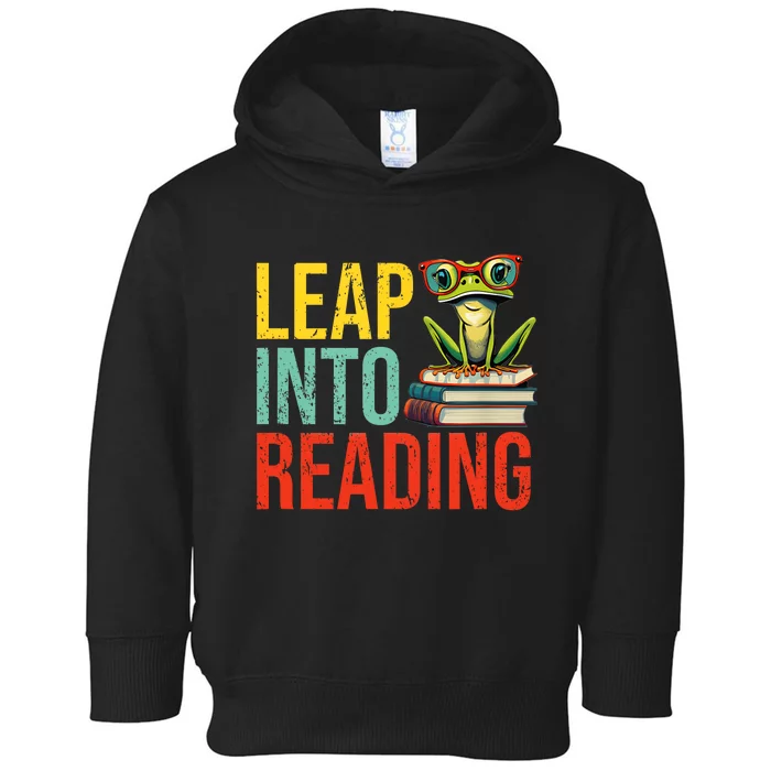 Happy Leap Day Teacher Leap Into Reading Leap Day 2024 Toddler Hoodie