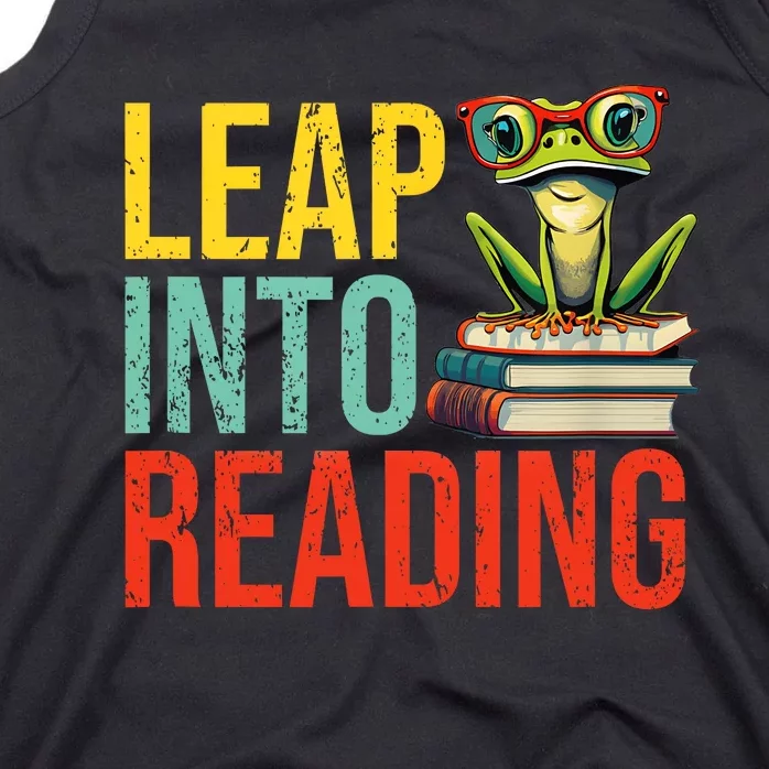 Happy Leap Day Teacher Leap Into Reading Leap Day 2024 Tank Top