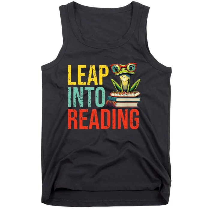 Happy Leap Day Teacher Leap Into Reading Leap Day 2024 Tank Top