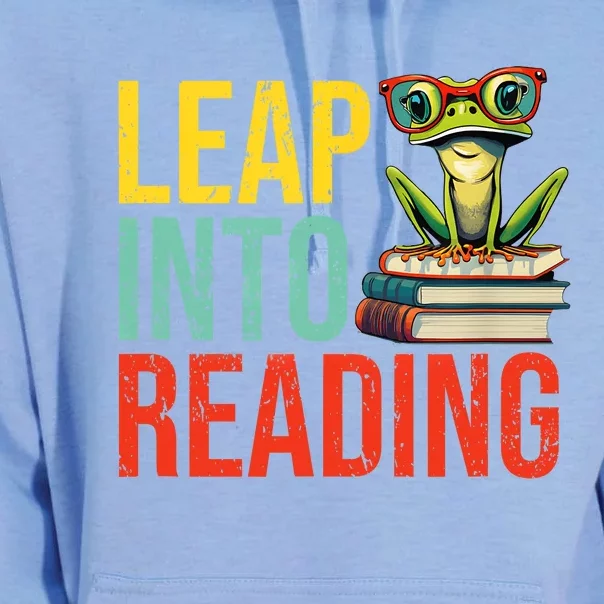 Happy Leap Day Teacher Leap Into Reading Leap Day 2024 Unisex Surf Hoodie