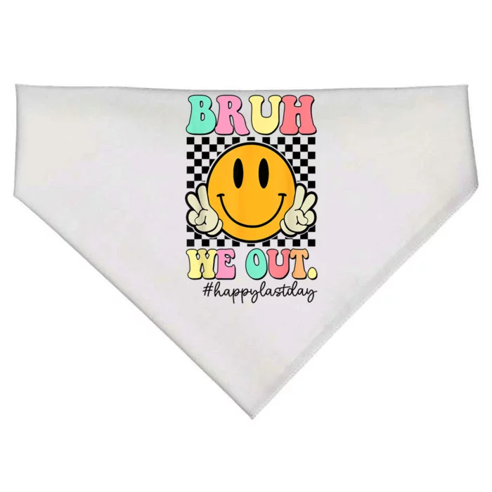 Happy Last Day Of School Bruh We Out Teachers Summer Gift USA-Made Doggie Bandana