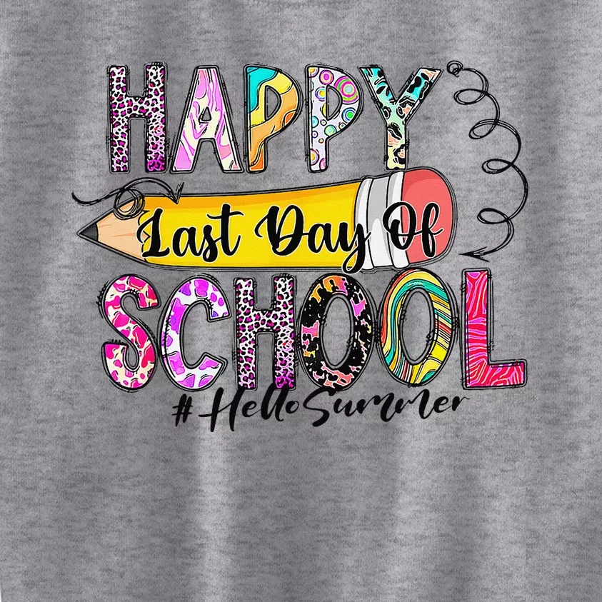 Happy Last Day Of School Hello Summer Teacher Student Kids Sweatshirt