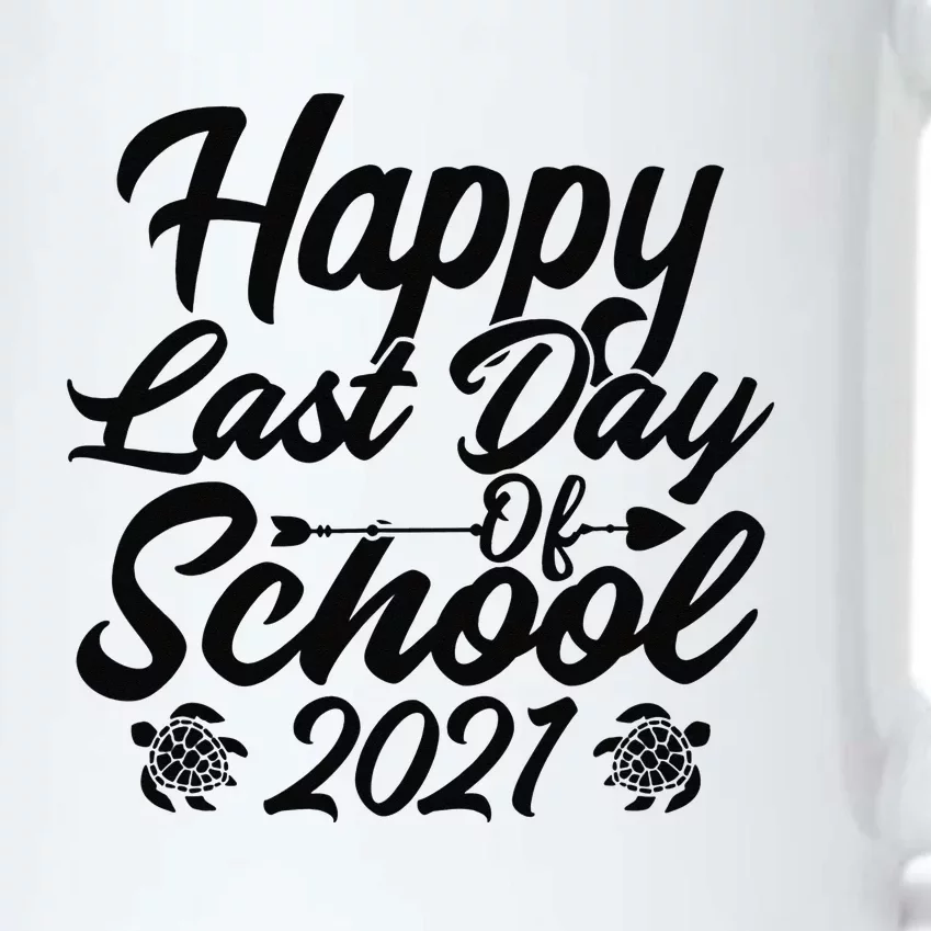 Happy Last Day Of School Teacher Summer Vacation Sea Turtle Black Color Changing Mug