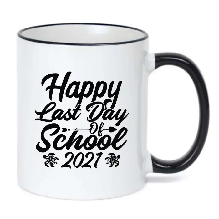 Happy Last Day Of School Teacher Summer Vacation Sea Turtle Black Color Changing Mug