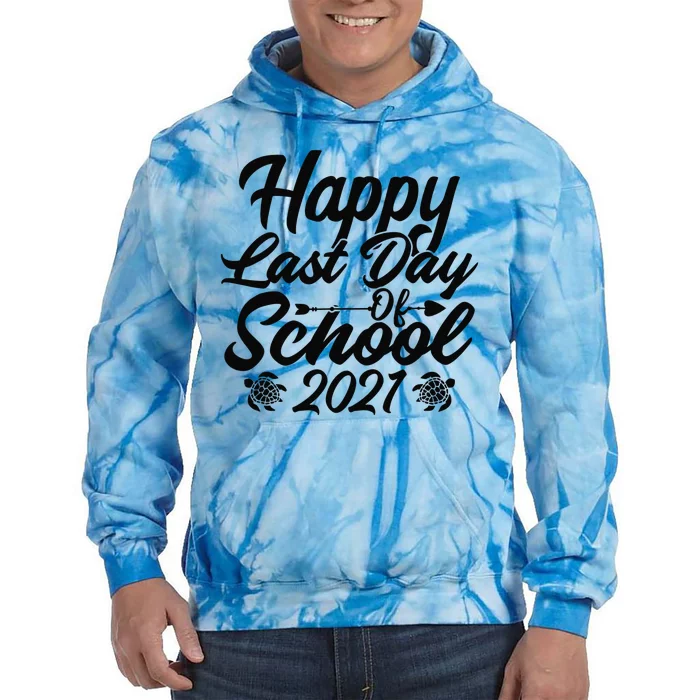 Happy Last Day Of School Teacher Summer Vacation Sea Turtle Tie Dye Hoodie