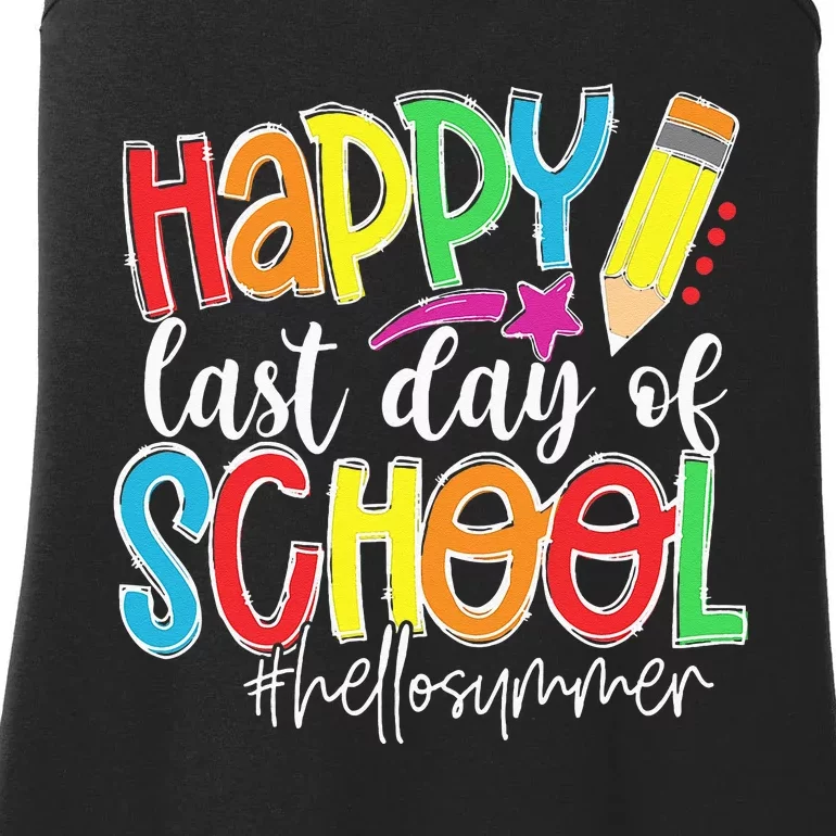 Happy Last Day Of School Teacher Kids Graduation Last Day Ladies Essential Tank