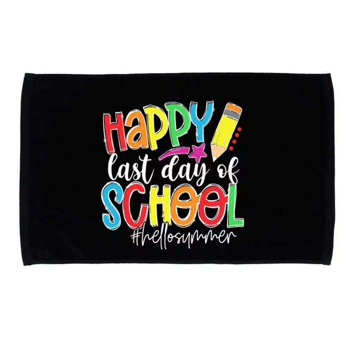 Happy Last Day Of School Teacher Kids Graduation Last Day Microfiber Hand Towel