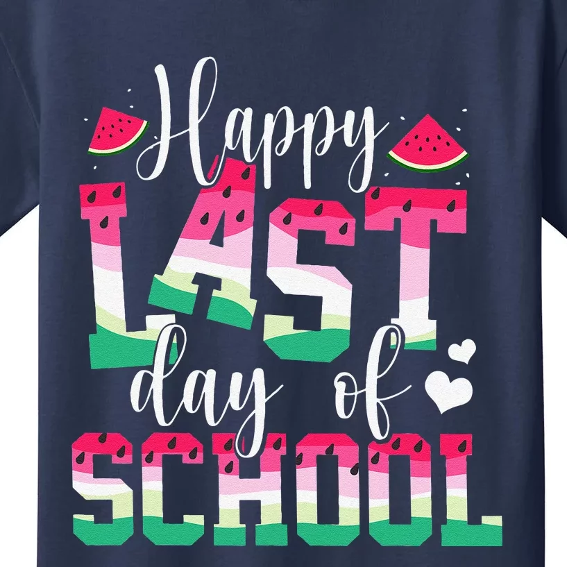 Happy Last Day Of School Watermelon Teachers Students Summer Kids T-Shirt