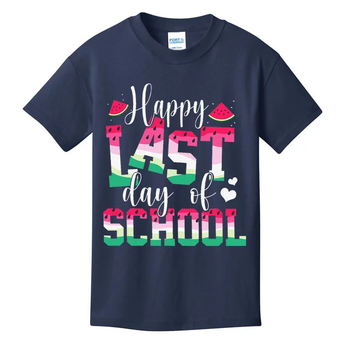 Happy Last Day Of School Watermelon Teachers Students Summer Kids T-Shirt