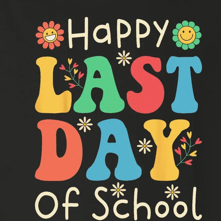 Happy Last Day Of School Graduation Groovy Teachers Students Toddler Long Sleeve Shirt