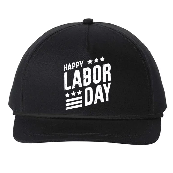 Happy Labor Day Job Work American Flag Laborer Patriotic US Snapback Five-Panel Rope Hat