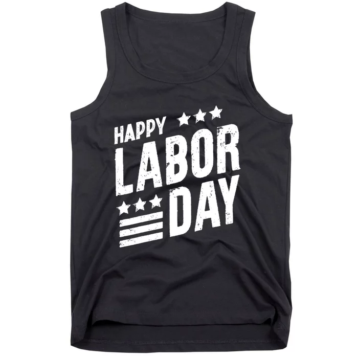 Happy Labor Day Job Work American Flag Laborer Patriotic US Tank Top