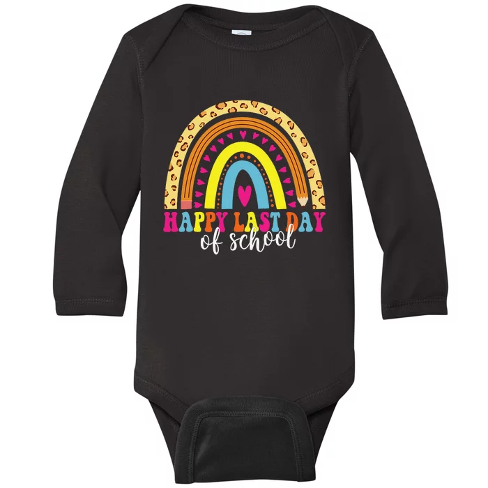 Happy Last Day of School Teacher Student Graduation Baby Long Sleeve Bodysuit