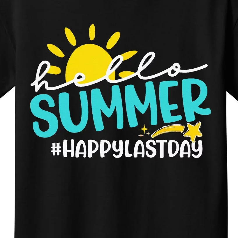 Happy Last Day Of School Hello Summer Teacher Student Kids T-Shirt