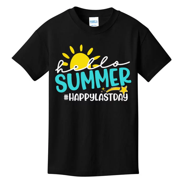 Happy Last Day Of School Hello Summer Teacher Student Kids T-Shirt