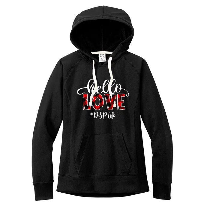 Hello Love Dsp Life Flannel Valentine's Day Gift Women's Fleece Hoodie