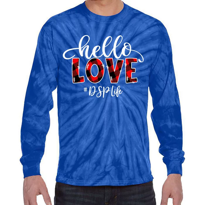 Hello Love Dsp Life Flannel Valentine's Day Gift Tie-Dye Long Sleeve Shirt