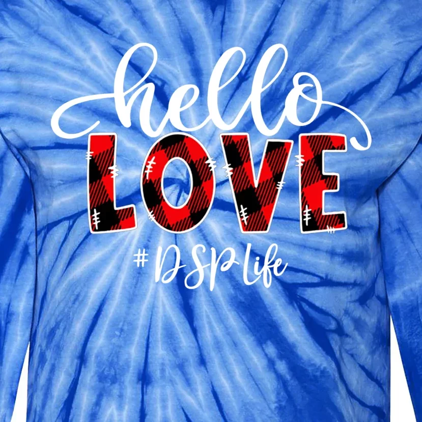 Hello Love Dsp Life Flannel Valentine's Day Gift Tie-Dye Long Sleeve Shirt