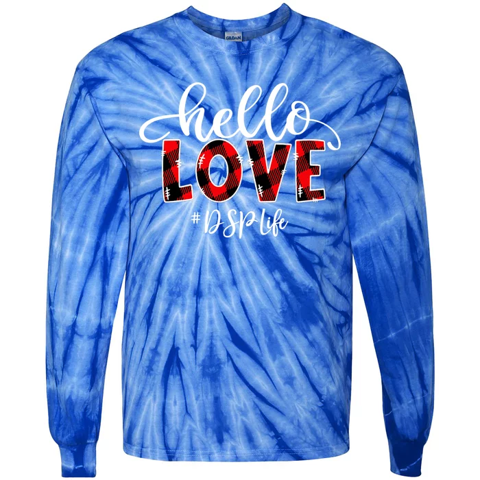 Hello Love Dsp Life Flannel Valentine's Day Gift Tie-Dye Long Sleeve Shirt